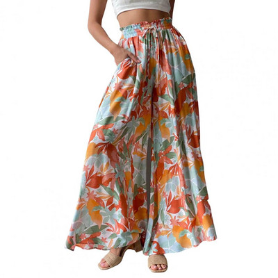 Platas bikses brīvi pieguļošs elastīgs viduklis, neizbalējošs, elpojošs viegls tērps vasaras sievietēm ar ananāsu apdruku