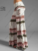 PLstar Cosmos naiste suures suuruses lipsuvärvi trükiga laiad püksid, vöö, painduv elastne vöökoht pikad püksid, igapäevane vabaaja 1