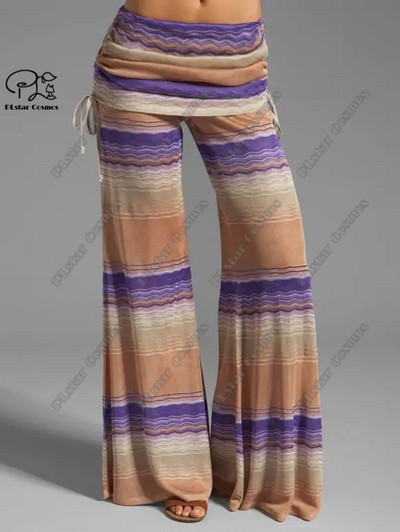 PLstar Cosmos naiste suures suuruses lipsuvärvi trükiga laiad püksid, vöö, painduv elastne vöökoht pikad püksid, igapäevane vabaaja 1