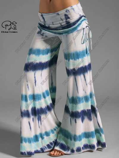 PLstar Cosmos naiste suures suuruses lipsuvärvi trükiga laiad püksid, vöö, painduv elastne vöökoht pikad püksid, igapäevane vabaaja 1