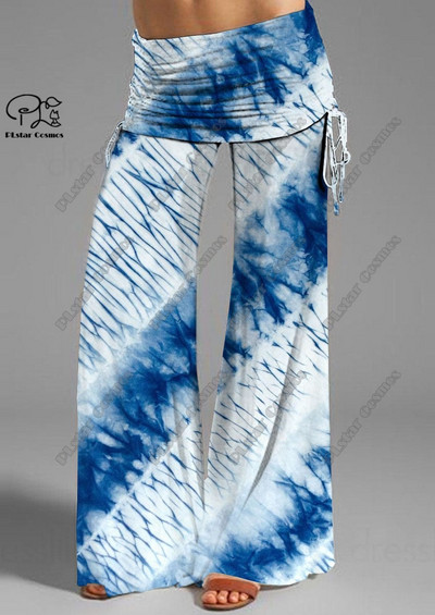 PLstar Cosmos naiste suures suuruses lipsuvärvi trükiga laiad püksid, vöö, painduv elastne vöökoht pikad püksid, igapäevane vabaaja 1