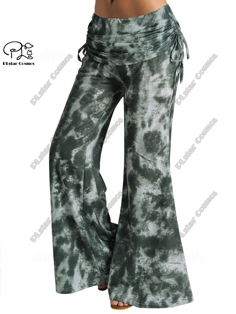 PLstar Cosmos naiste suures suuruses lipsuvärvi trükiga laiad püksid, vöö, painduv elastne vöökoht pikad püksid, igapäevane vabaaja 1