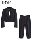 TRAF pahkluupükste komplektid naistele, 2-osaline moodne avav disain, bleisermantel, naiste ülikond, uus kaheosaline komplekt, naiste komplekt