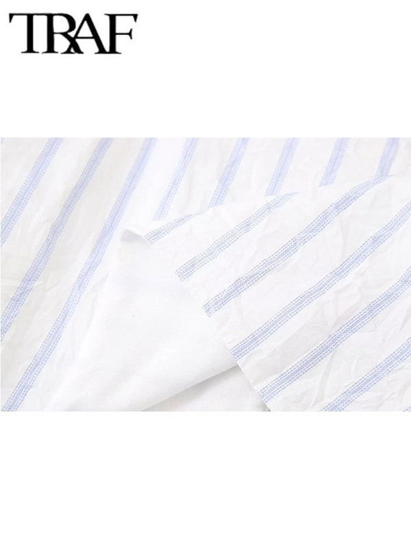 TRAF triibuline pidžaama stiilis pükste komplektid naistele, 2 osa, 2024, uus moodne triibuline püksid, naiste ülikond, kaheosaline komplekt, naiste komplekt