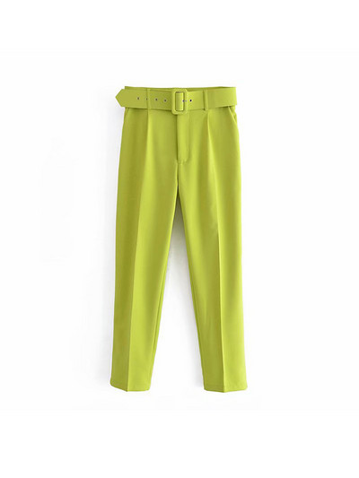 Icclek naiste ülikond, roheline pükskostüümid koos vööga, naine, 2-osaline pükskostüüm, pükskostüüm, bleiser, kontoripükste komplektid, naiste ülikonnad