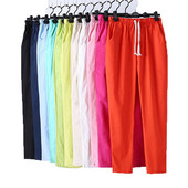 Naiste püksid kevadsuvi vabaaja haaremipüksid puuvillased elastsed vöökohad haaremi pahkluuni ulatuvad püksid kvaliteetsed naissoost daamidele