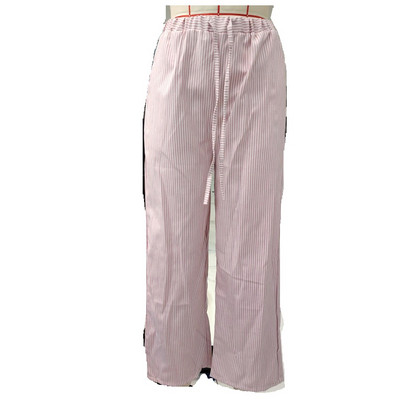 Csíkos derékközépen, húzózsinóros hosszú női nadrágok tavaszi nyár alkalmi utcai bő, egyenes lábú nadrágok divatos alsók