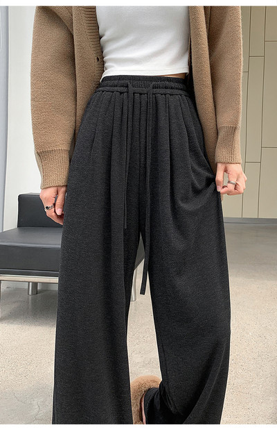 Ženske hlače sa širokim nogavicama visokog struka s efektom drape korejske mode Harajuku široke jesenske ženske hlače Y2k elegantne ležerne hlače