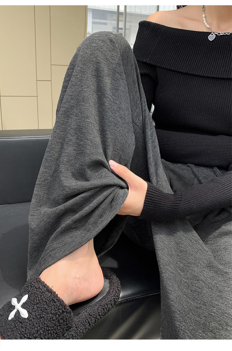 Ženske hlače sa širokim nogavicama visokog struka s efektom drape korejske mode Harajuku široke jesenske ženske hlače Y2k elegantne ležerne hlače