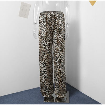 Moodsad leopardimustrilised püksid naistele vabaaja püksid, taskud, stiilsed püksid naistele 2024. aasta kevad, uued tänavarõivad, sobivad püksid
