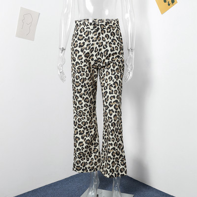 Moodsad leopardimustrilised püksid naistele vabaaja püksid, taskud, stiilsed püksid naistele 2024. aasta kevad, uued tänavarõivad, sobivad püksid