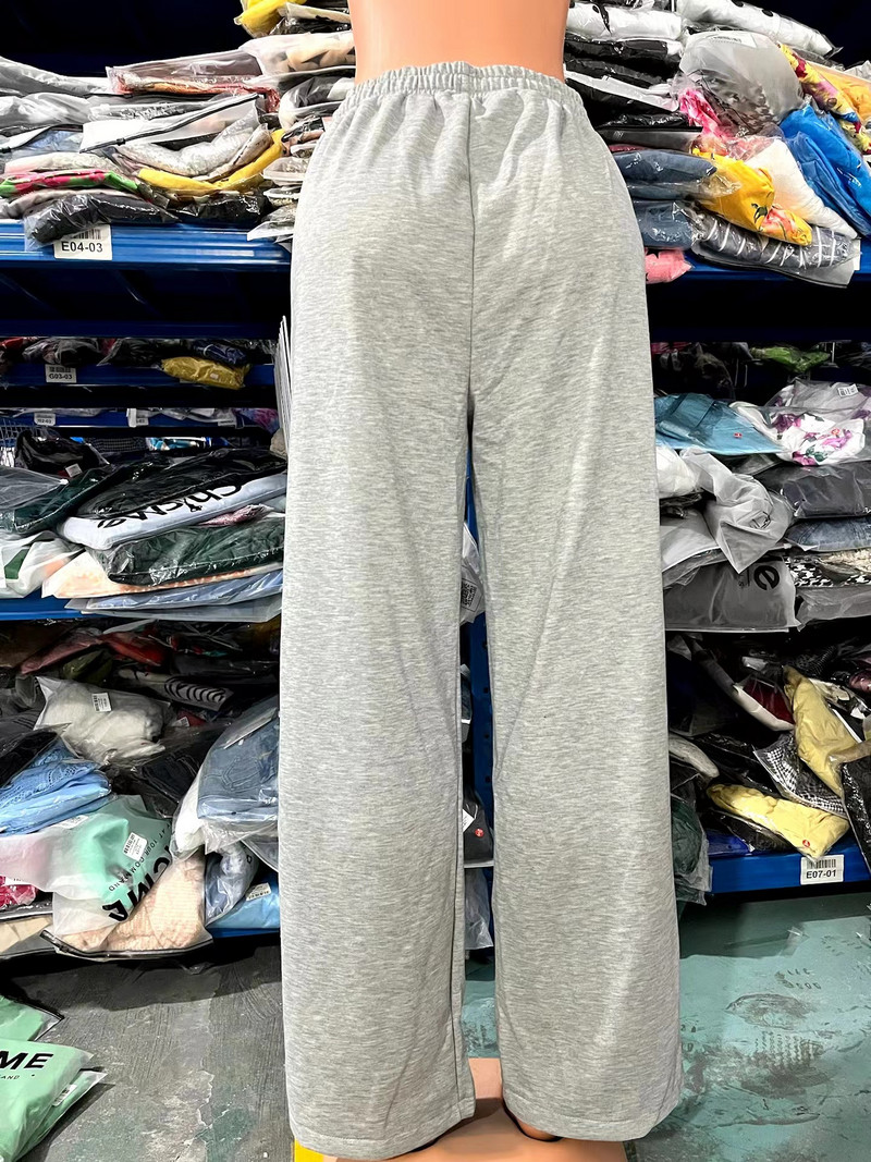 Uus mood naiste pükstele 2024. aasta kevadsuve vabaaja lihtsad triibulised kleeppaelad, nööriga põhilised mitmekülgsed dressipüksid