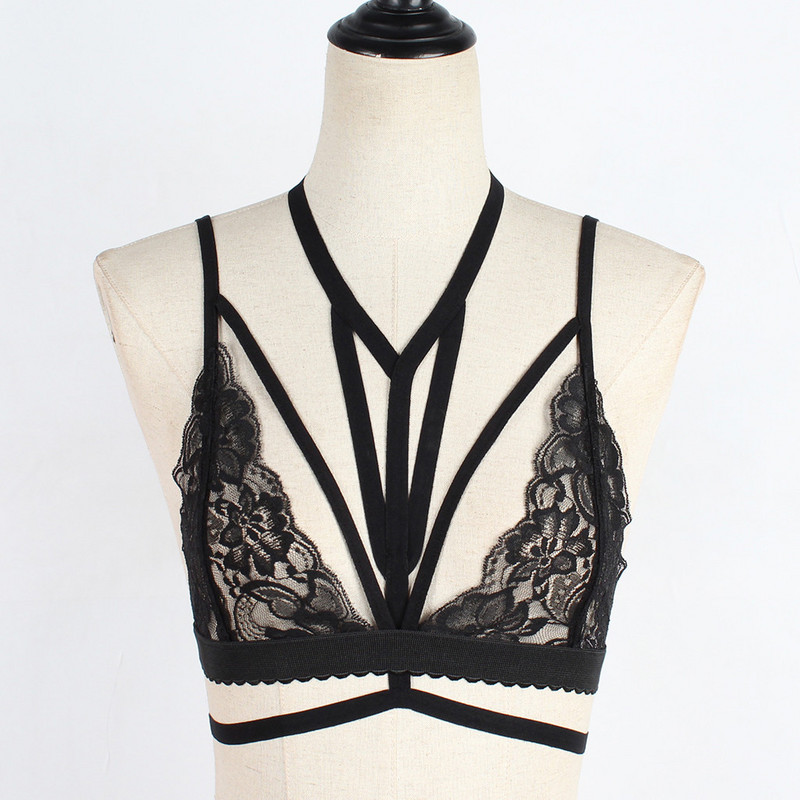 Seks erotski grudnjak Žensko seksi donje rublje Povratak na halter Cvjetni čipkasti zavoj Push up donje rublje Grudnjaci Ženski grudnjak s tankim košaricama Bez žica
