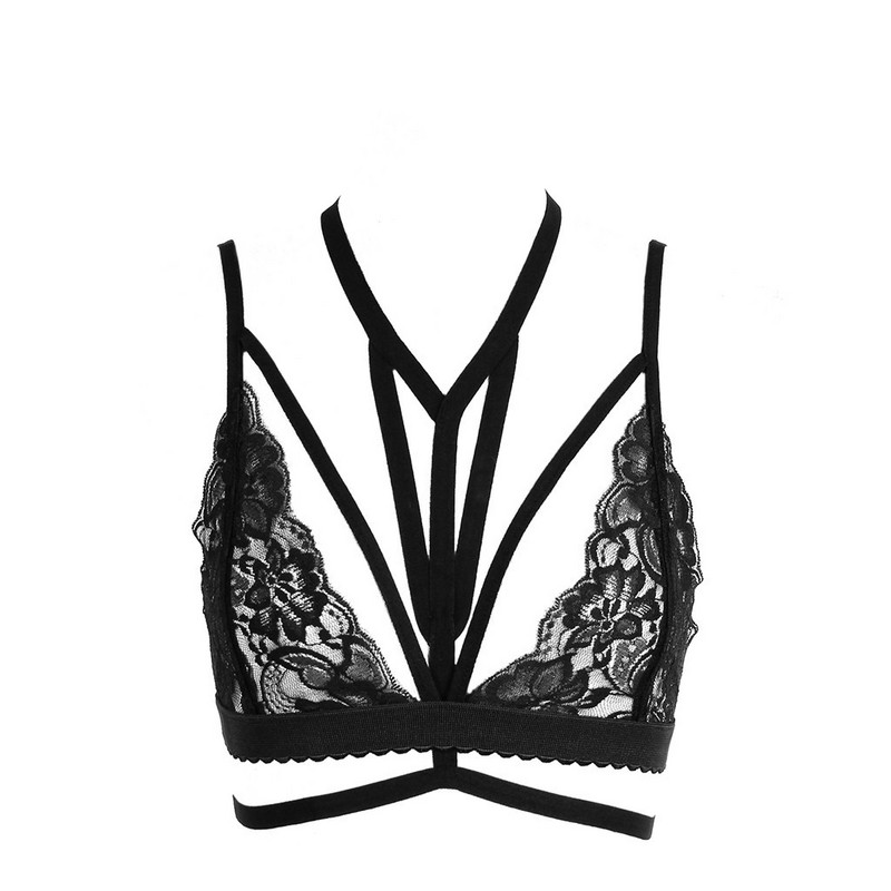 Seks erotski grudnjak Žensko seksi donje rublje Povratak na halter Cvjetni čipkasti zavoj Push up donje rublje Grudnjaci Ženski grudnjak s tankim košaricama Bez žica