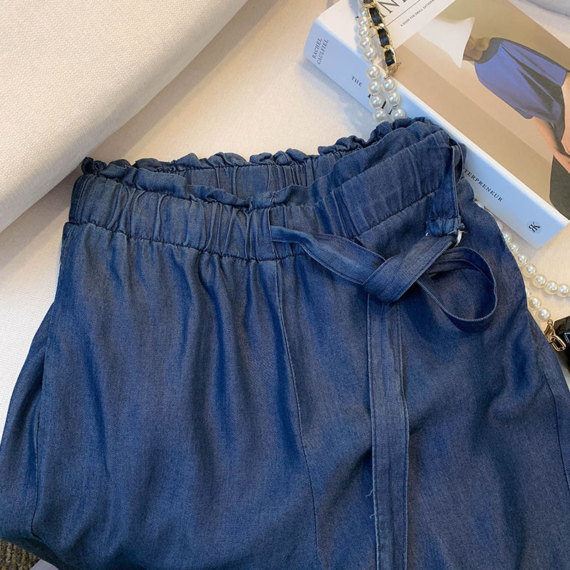 2023, vară, modă subțire, ocazional, sport, largi, super supradimensionați, cu talie înaltă, cu dantelă, cu buzunar, culoare solidă, pantaloni pentru femei cu picioare largi