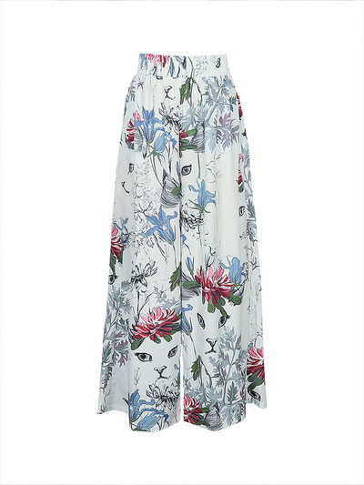 Plus veličina 5XL Ljeto 2023. Novi kontrastni uzorak širokih nogavica Hlače Modne trendi i svestrane ženske hlače s elastičnim strukom