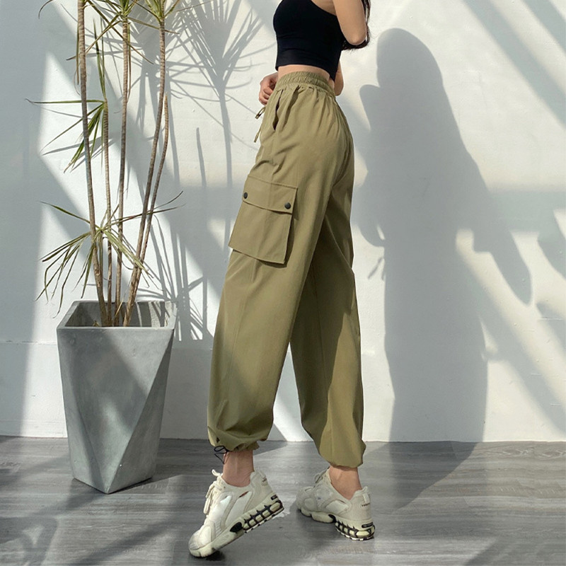 2022. Proljeće Ljeto Nove Cargo hlače Ženske modne jednobojne široke trenirke Ženske ležerne popularne sportske hlače visokog struka