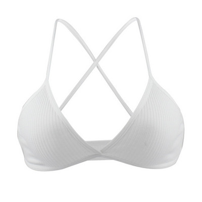 1 tk Mugav puuvillane rinnahoidja naistele Prantsuse stiilis Bralette Deep V Triangle Cup Bralet aluspesu juhtmevaba pesu Push Up rinnahoidjad