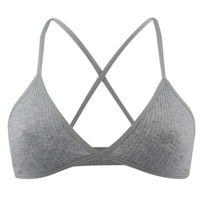 1 tk Mugav puuvillane rinnahoidja naistele Prantsuse stiilis Bralette Deep V Triangle Cup Bralet aluspesu juhtmevaba pesu Push Up rinnahoidjad