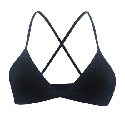 1 tk Mugav puuvillane rinnahoidja naistele Prantsuse stiilis Bralette Deep V Triangle Cup Bralet aluspesu juhtmevaba pesu Push Up rinnahoidjad