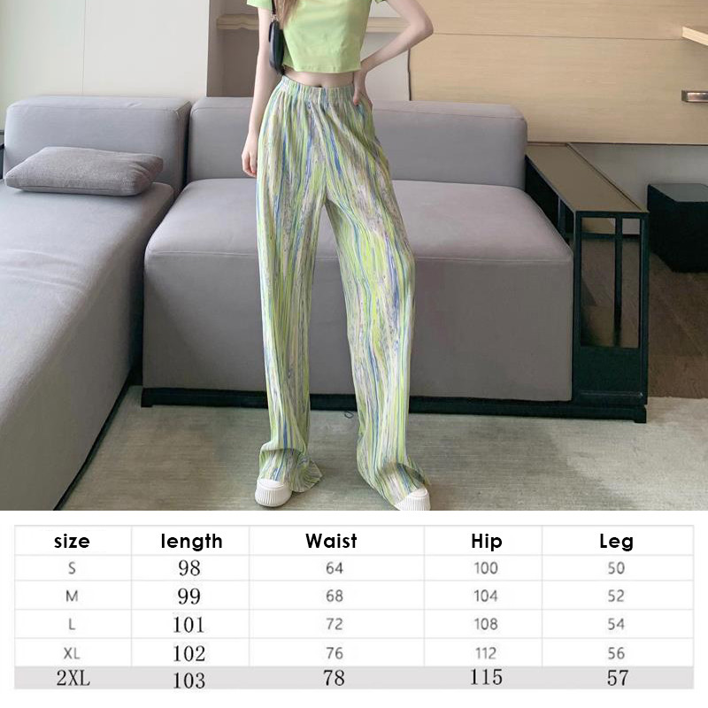 Korea mood lips, laia säärega püksid kevadsuvi naiste õhukesed plisseeritud vabaaja elastsed kõrge vöökohaga sirged püksid tänavarõivad