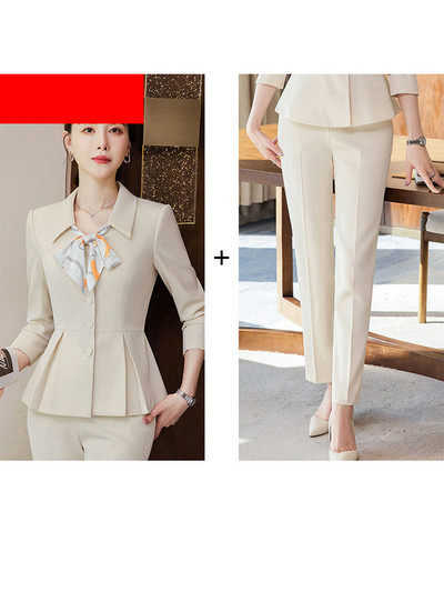 Yitimuceng Silm naiste ülikonnad, kontorikomplektid 2023, uued vintage pikkade varrukatega üherealised bleiserid šikk kõrge vöökohaga vabaaja pükskostüümid