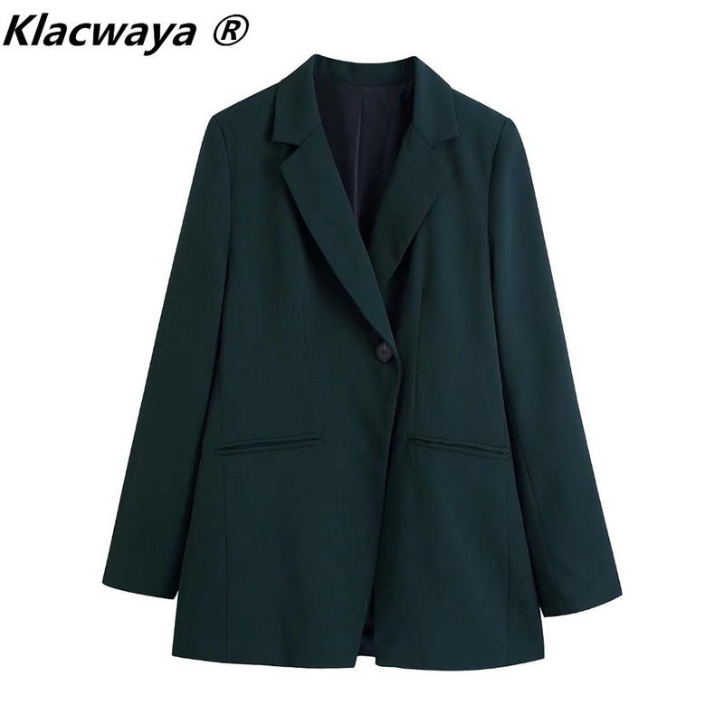 Klacwaya Costume Femei Set Blazer Femeie 2 Piese Office Lady Sets Blazere Crestate Jachetă Fermoar Fly Pantaloni Capris Femei Costum Office