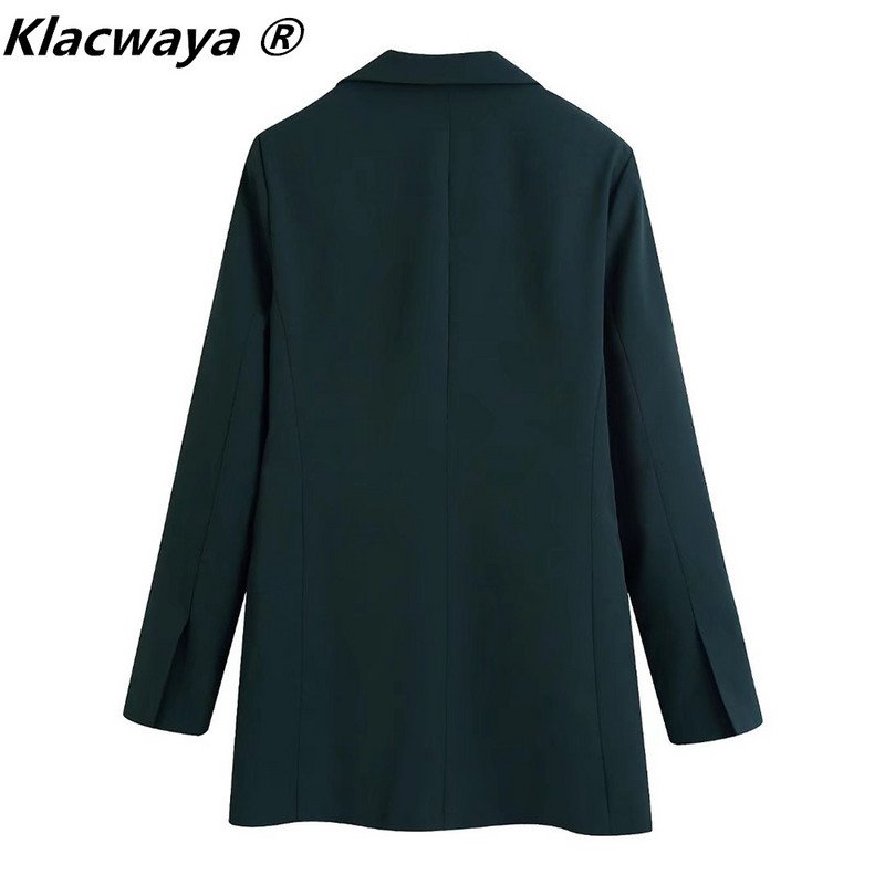 Klacwaya Costume Femei Set Blazer Femeie 2 Piese Office Lady Sets Blazere Crestate Jachetă Fermoar Fly Pantaloni Capris Femei Costum Office