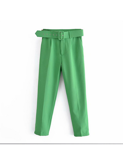 Traf naiste bleiserikostüümid Elegantne naiste pükskostüümi komplekt kõrge vöökohaga püksid vööga Naiste bleiserikomplekt OL Fromal ülikonnapüksid tööriided