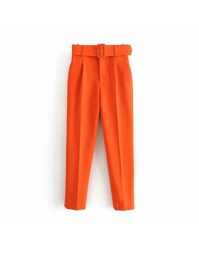 Traf naiste bleiserikostüümid Elegantne naiste pükskostüümi komplekt kõrge vöökohaga püksid vööga Naiste bleiserikomplekt OL Fromal ülikonnapüksid tööriided