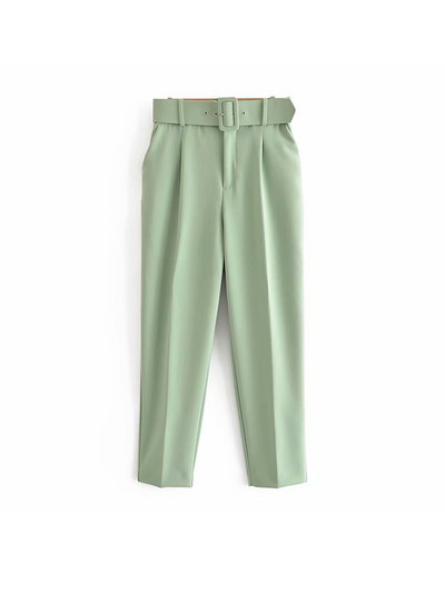 Traf naiste bleiserikostüümid Elegantne naiste pükskostüümi komplekt kõrge vöökohaga püksid vööga Naiste bleiserikomplekt OL Fromal ülikonnapüksid tööriided