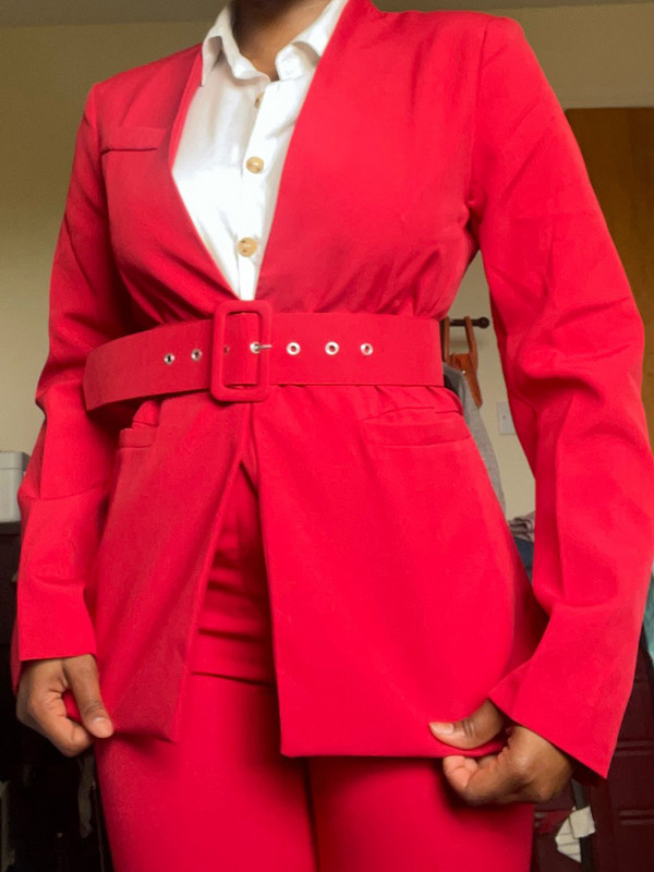 Traf naiste bleiserikostüümid Elegantne naiste pükskostüümi komplekt kõrge vöökohaga püksid vööga Naiste bleiserikomplekt OL Fromal ülikonnapüksid tööriided