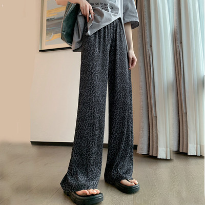 2024. Ženske hlače s tie-dye printom Proljeće Ljeto Elastični struk Ravne duge hlače širokih nogavica Ležerne ženske široke hlače Hlače