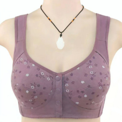 Ženski grudnjak s prednjim gumbima, seksi grudnjak protiv opuštanja, skupljeni, bez čeličnog prstena, ženski grudnjak za majke velikog tankog rublja