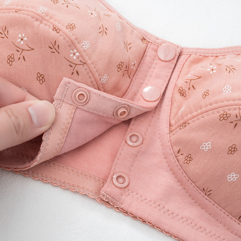 Ženski grudnjak s prednjim gumbima, seksi grudnjak protiv opuštanja, skupljeni, bez čeličnog prstena, ženski grudnjak za majke velikog tankog rublja