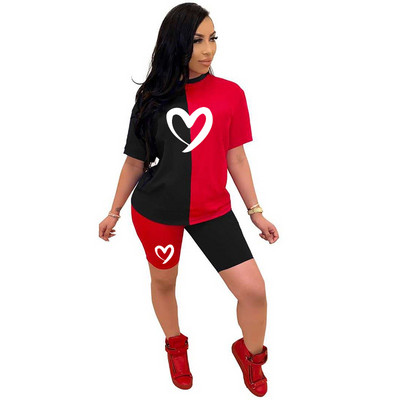 Női nyomtatott tréningruha Szexi Ruhák Nyári 2 részes öltöny Női Sportruhák Rövidnadrágok Felsők Rövid nadrág Felszerelés