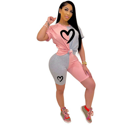 Női nyomtatott tréningruha Szexi Ruhák Nyári 2 részes öltöny Női Sportruhák Rövidnadrágok Felsők Rövid nadrág Felszerelés