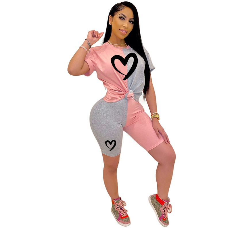 Női nyomtatott tréningruha Szexi Ruhák Nyári 2 részes öltöny Női Sportruhák Rövidnadrágok Felsők Rövid nadrág Felszerelés