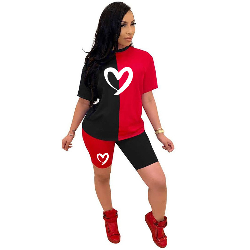 Női nyomtatott tréningruha Szexi Ruhák Nyári 2 részes öltöny Női Sportruhák Rövidnadrágok Felsők Rövid nadrág Felszerelés