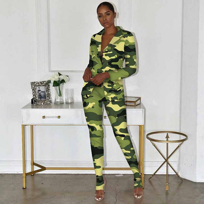 Kaheosaline tänava indie-printeriga bleiserülikond Naiste mood Leopard, ühe nööbiga mitmevärviline bleiserklubi peoülikond, pükskostüümid