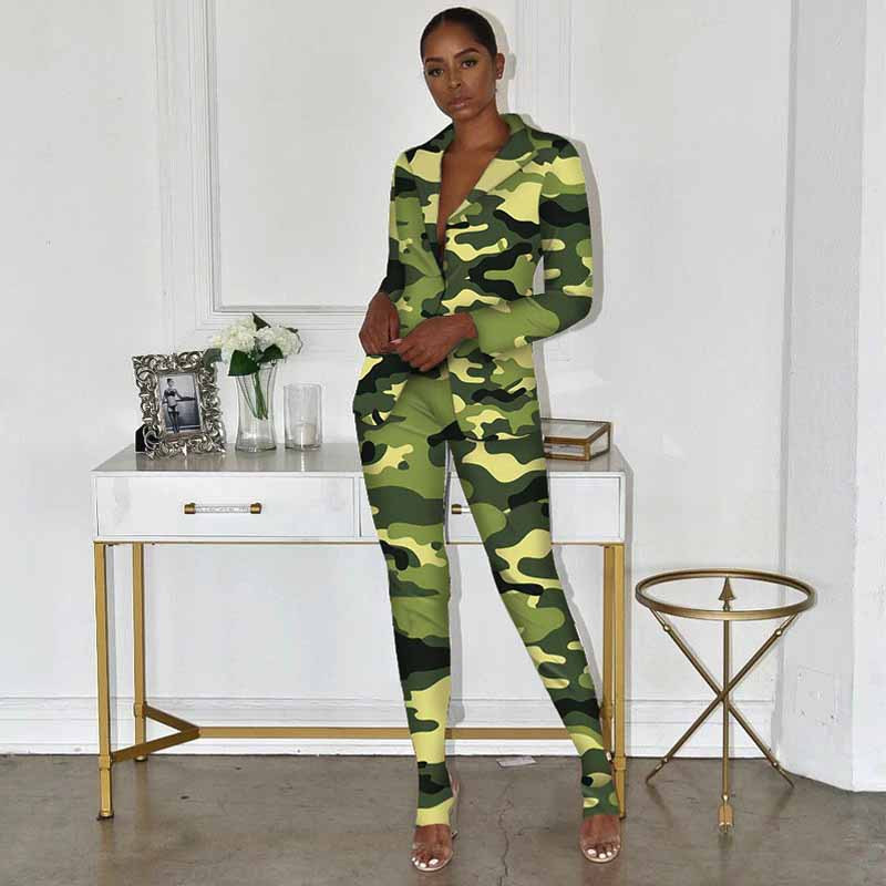 Kaheosaline tänava indie-printeriga bleiserülikond Naiste mood Leopard, ühe nööbiga mitmevärviline bleiserklubi peoülikond, pükskostüümid