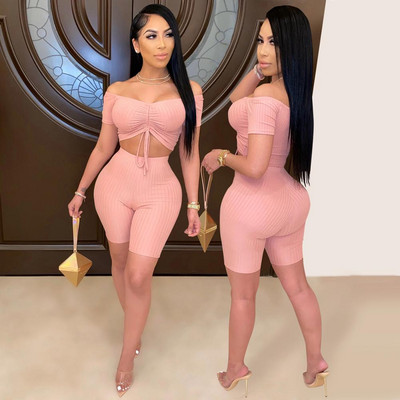 set două piese femei set 2 piese ținute haine de vară crop top pantaloni scurți acasă seturi 2 piese îmbrăcăminte de vară ținută feminină sexy