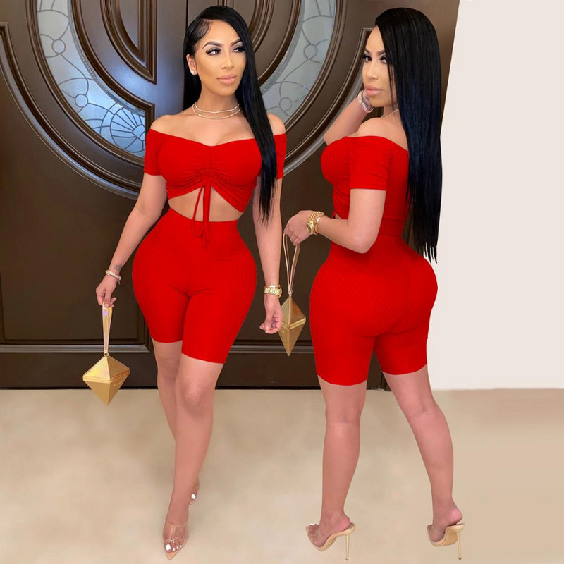 set două piese femei set 2 piese ținute haine de vară crop top pantaloni scurți acasă seturi 2 piese îmbrăcăminte de vară ținută feminină sexy