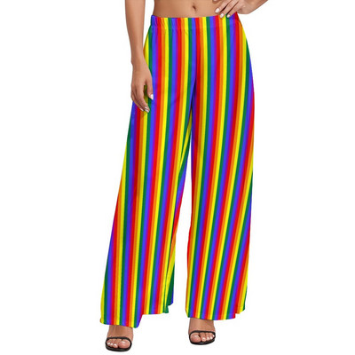 Klassikalised triibulised püksid, punased ja valged jooned Kawaii laia säärega püksid Naistele Suured Street Wear Print Sirged püksid