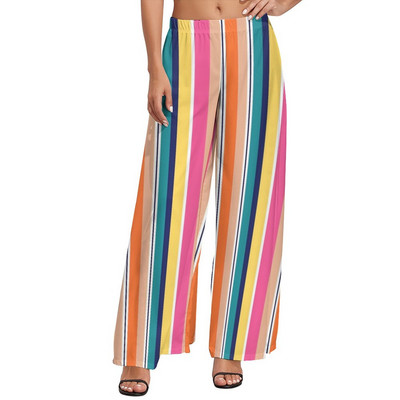 Klassikalised triibulised püksid, punased ja valged jooned Kawaii laia säärega püksid Naistele Suured Street Wear Print Sirged püksid