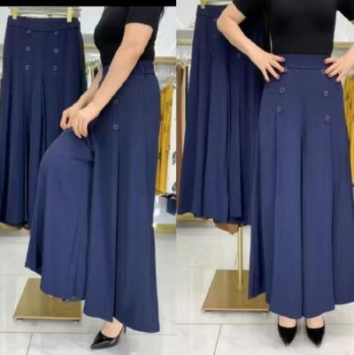 Pantaloni de damă cu picioare largi 2023, primăvară, vară, cu talie elastică, nasturi, până la gleznă, ocazional, la modă, pantaloni de damă vintage, largi