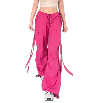 Kombinezoni Cargo hlače s džepovima Ženska modna ulična odjeća Široke nogavice visokog struka Ravne ulične hlače Cargo hlače Ženske