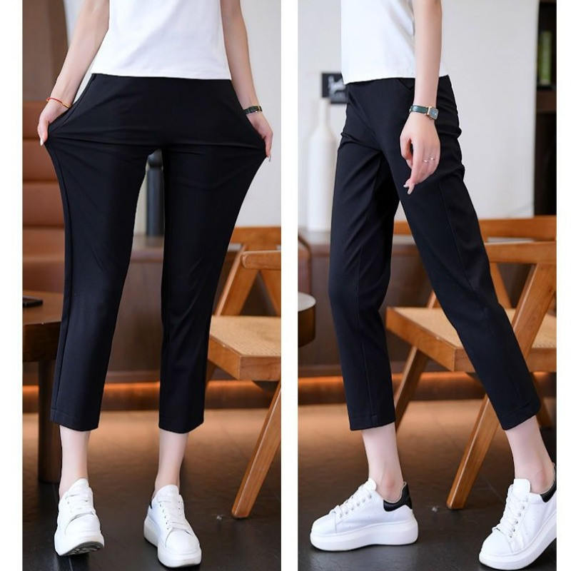 Ženske hlače u korejskom stilu, novo ljeto 2023., uske, tanke kratke hlače s visokim strukom, ležerne jednobojne džepove, elegantne modne hlače