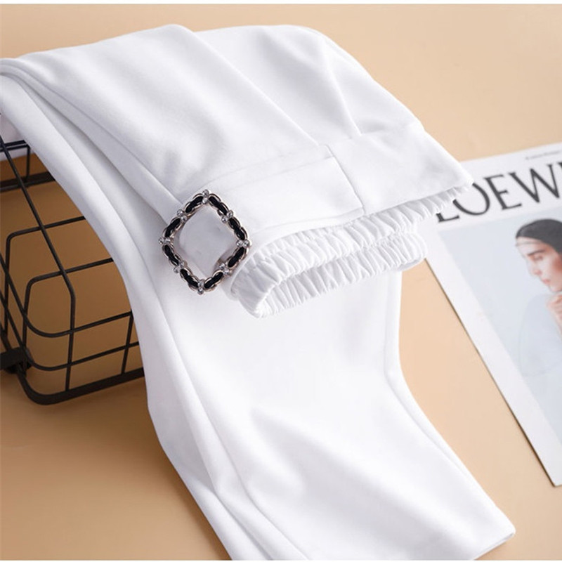 Fehér nadrág Női Rugalmas Magas derekú Haren Nadrág Divat Vad Profi Öltöny Nadrág Irodai Női nadrág Fekete Khaki nadrág