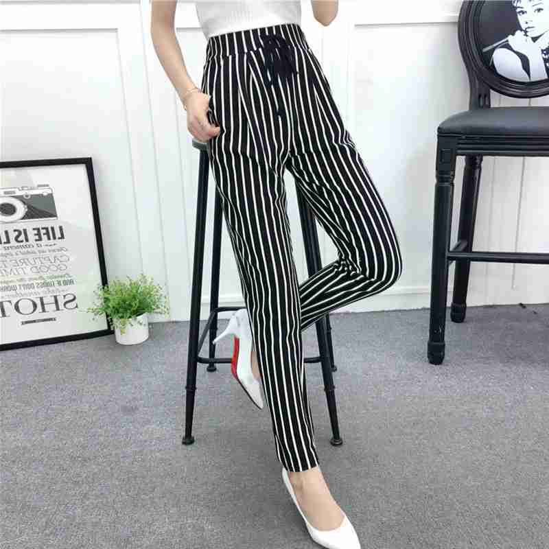 Női nadrágok Női nyári hárem nagy méretű, magas derekú, bő tavaszi és nyári lábak vékony nadrágok Pantalones De Mujer